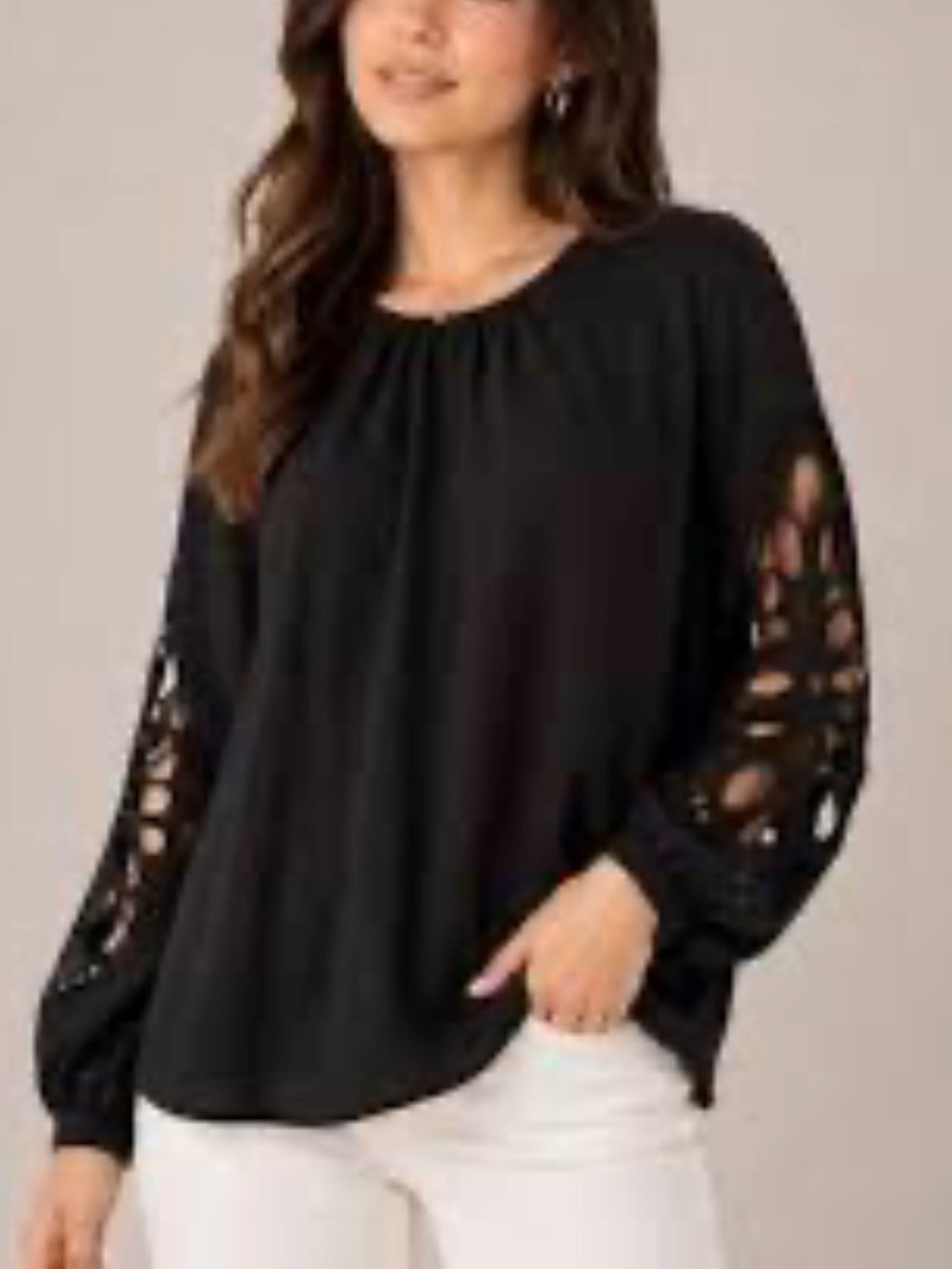 Vince Camuto Black Cutout Sleeve Peasant Blouse NWOT